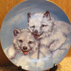 Snow Babies Arctic Foxes Vintage Collectible Plate (197C)